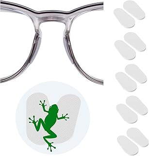Eyeglass Nose Pads 0.6mm Ultra-Thin, Thousands of Frog-Inspired Microstructured Fibers, Anti-Slip Soft Adhesive Glasses Nose Pads, Silicone Nose Pad for Glasses, Sunglasses (5 Clear Pairs)