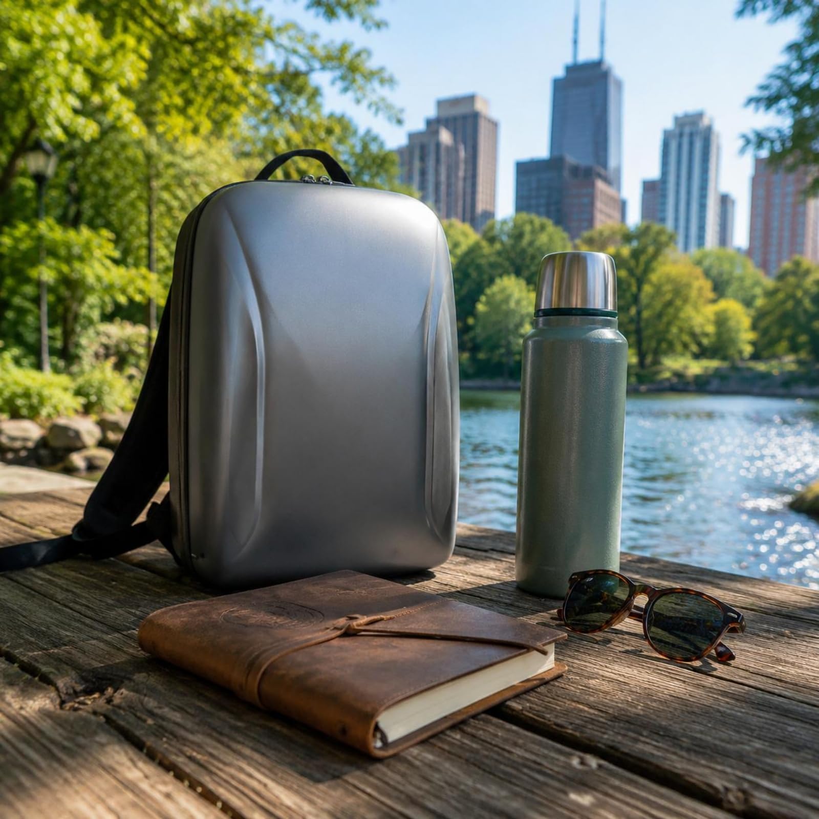 Estuche para Equipos Aéreos Mochila para Maletín Funda Cómodo con Correas Acolchadas y Equilibrio de Carga Adecuada para Caminatas a y Grabación en Campo, Gris, Gris Cepillado