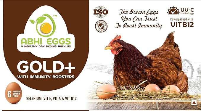 ABHI EGGS Gold+ Brown Eggs Box (Pack of 6)
