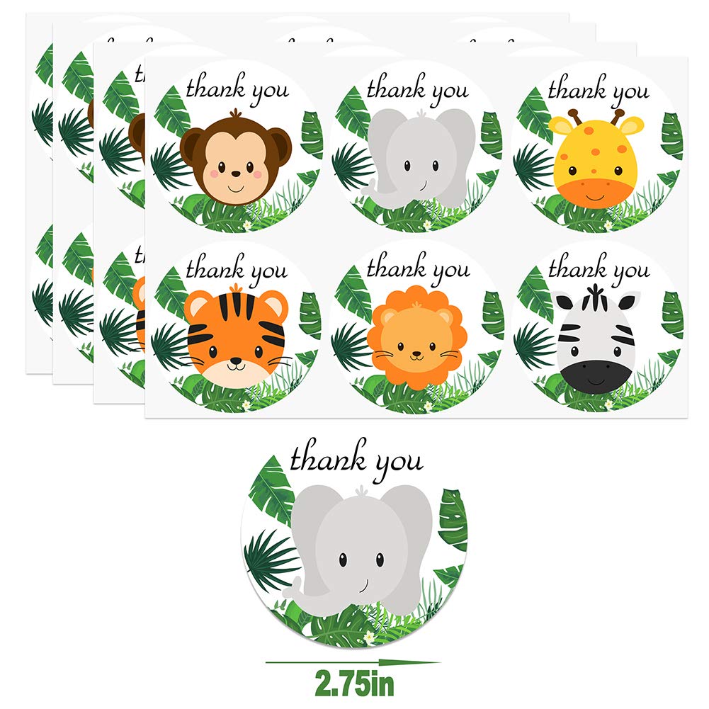Bolsas de regalo de safari, 24 bolsas de dulces con calcomanías para fiestas de la selva, bolsas de regalo de golosinas de la selva, suministros de fiesta de cumpleaños con temática de safari