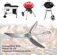 Vista 2 de Kit de sistema de limpieza de parrilla de 18-1/2 pulgadas compatible con Weber Kettle Grill 7443 90719 - Piezas de repuesto para parrilla de carbón