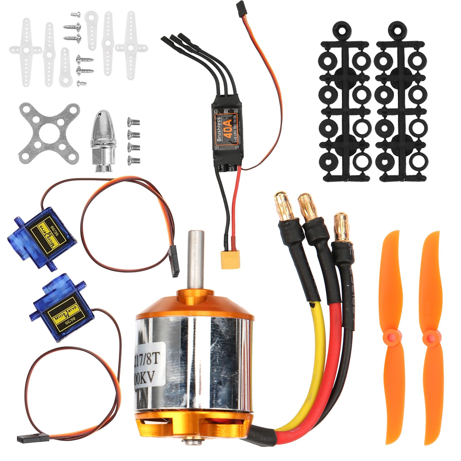 Kit Moteur Avion RC Hélicoptère Brushless ESC 40A XT60 Servo 9G Hélice 1060 2217 1100KV