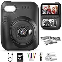 GREENKINDER Macchina Fotografica Bambini Istantanea, 3,0 Pollici 14MP Fotocamera Istantanea
