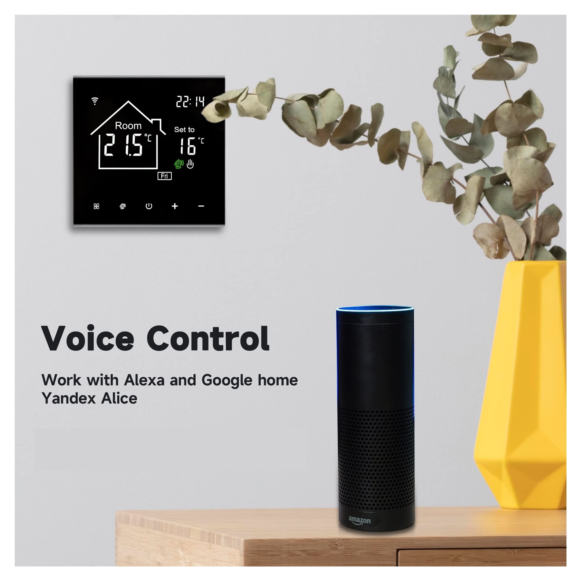 Cyfrowy higrometr termometr wewnętrzny Tuya Wifi Smart Thermostat LCD Wyświetlanie ekranu dotykowego do elektrycznego podłogi podłogowej Woda/gazem Kotłak Temperatura zdalny sterownik bezprzewodowy Z
