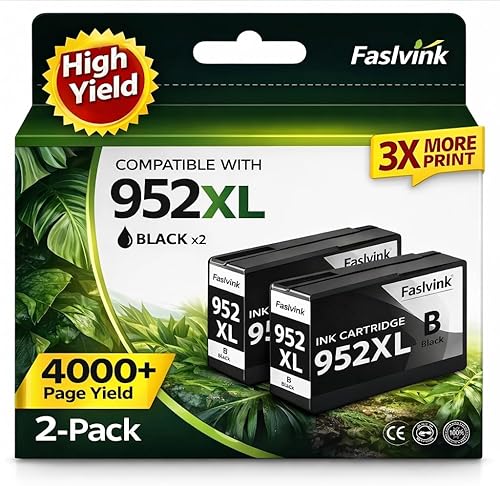 952XL - Cartucho de tinta negro compatible con HP 952XL, paquete combinado de cartuchos de tinta compatible con impresoras HP OfficeJet Pro 8710