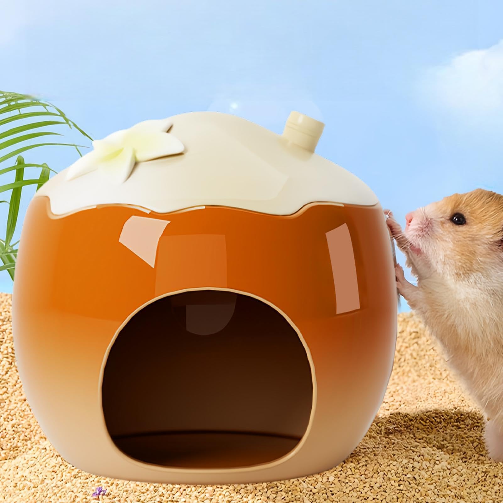 Casa in Ceramica per Criceti | Fresco per Piccoli Animali | Rifugio A Forma Di Frutta Per Animaletti, Tana Nascosta Per Lemming Cincillà Ricci