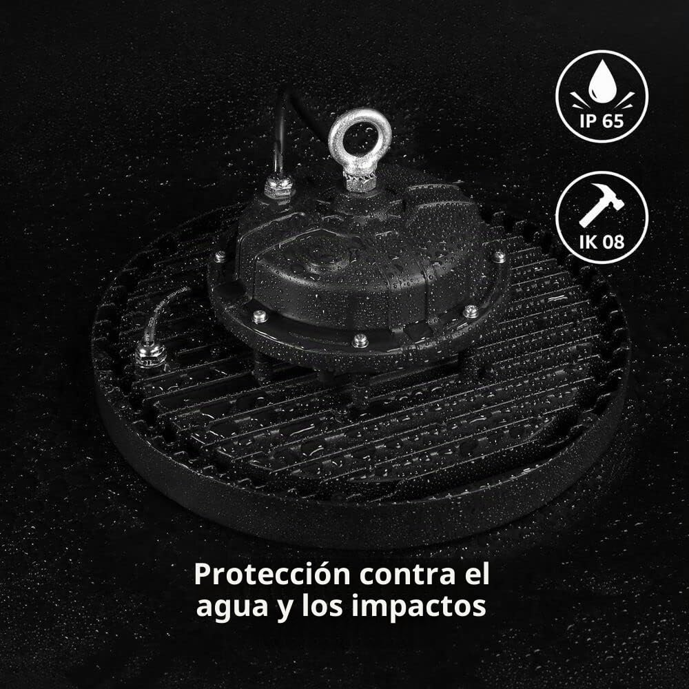 UFO LED High Bay Light de 150 W, 400 W equivalente a metal, 21.000 lúmenes, 4000 K, blanco neutro para almacén, fábrica y garaje, certificado CE y TUV Sud