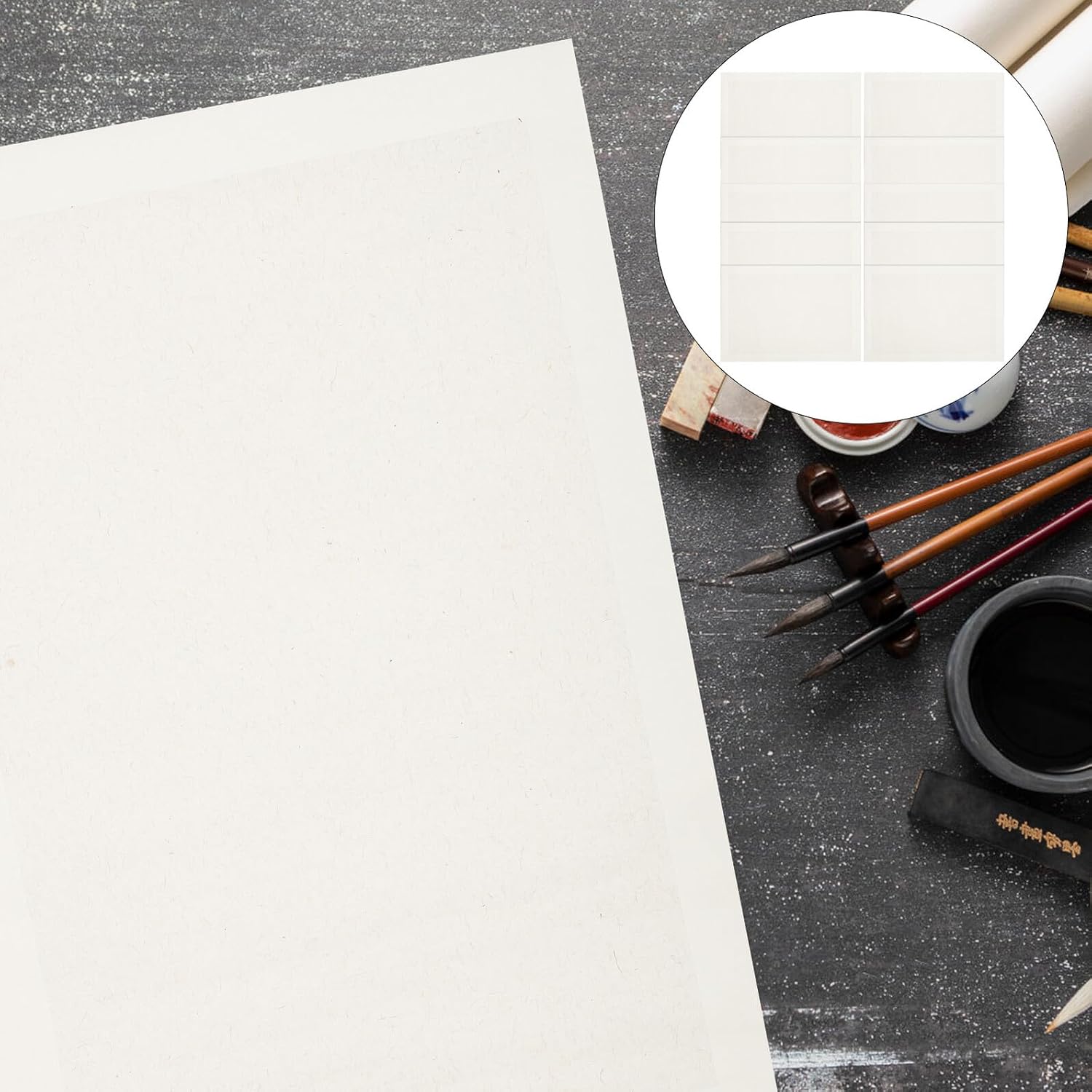 WESIEVYA 10 Sheets Thick Xuan Paper Soft Card Multi-Function Rice Papers for Chinese Calligraphy Painting Drawing Beginners and Professionals Convenient Lightweight