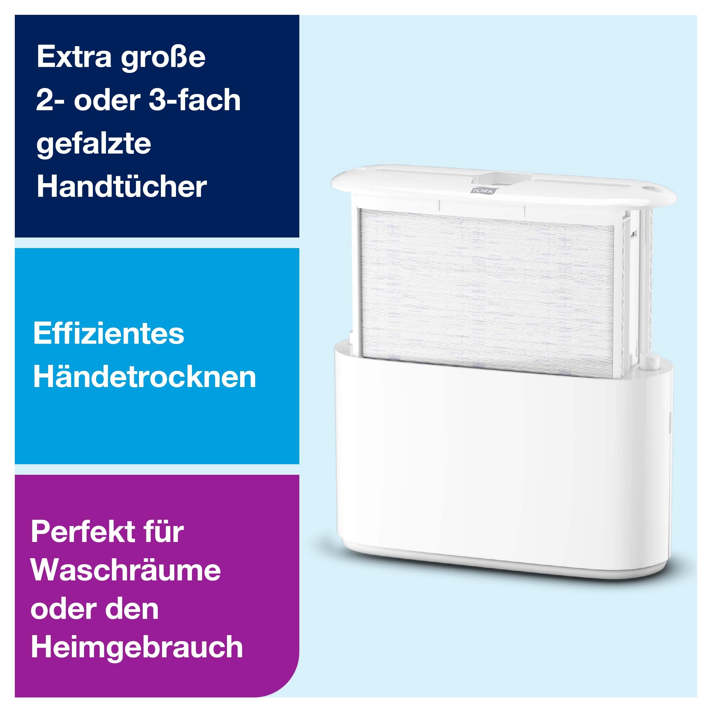 Tork Xpress Tischspender für Multifold Papierhandtücher 552200, Elevation Design - H2 Tisch-Papierhandtuchspender für Falthandtücher zur Einzelblattentnahme, kompakte Form, weiß, 21,8 x 32,3 x 11,6 cm