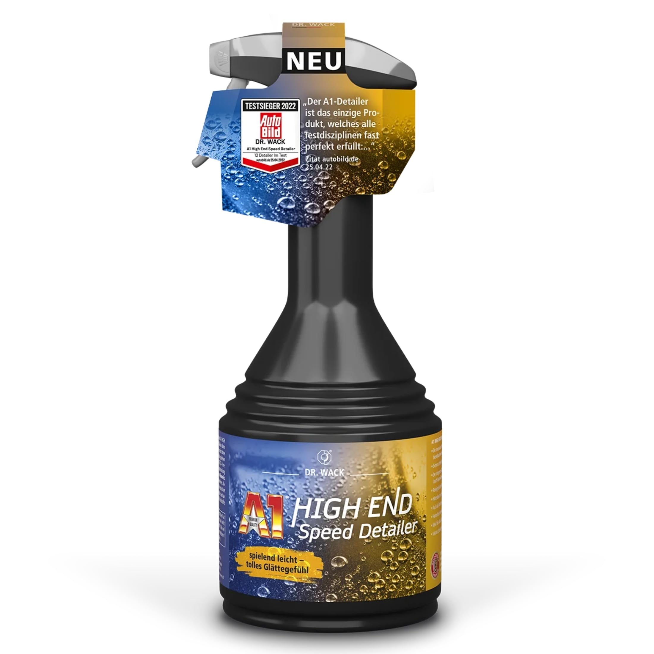 DR. WACK A1 HIGH END Speed Detailer 500 ml - Lackschnellreiniger mit Abperl-Effekt & Glanz-Finish - Schonende Lackpflege & Reinigung - Auto Lackversiegelung - Hochwertige Autopflege