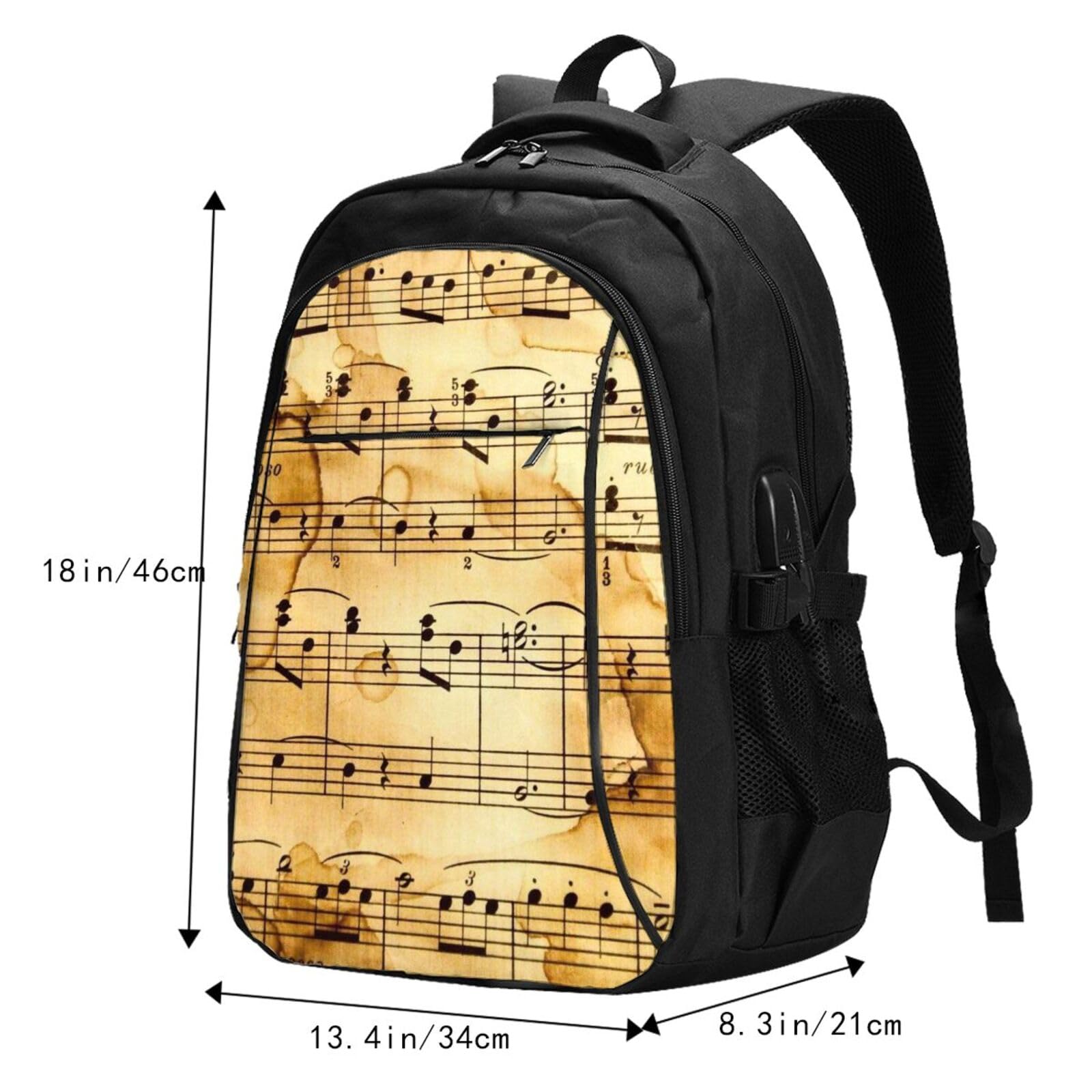 InOmak Musiknoten, Reiserucksack, Freizeitrucksack, Schulrucksack, Laptop-Rucksack für Damen und Herren