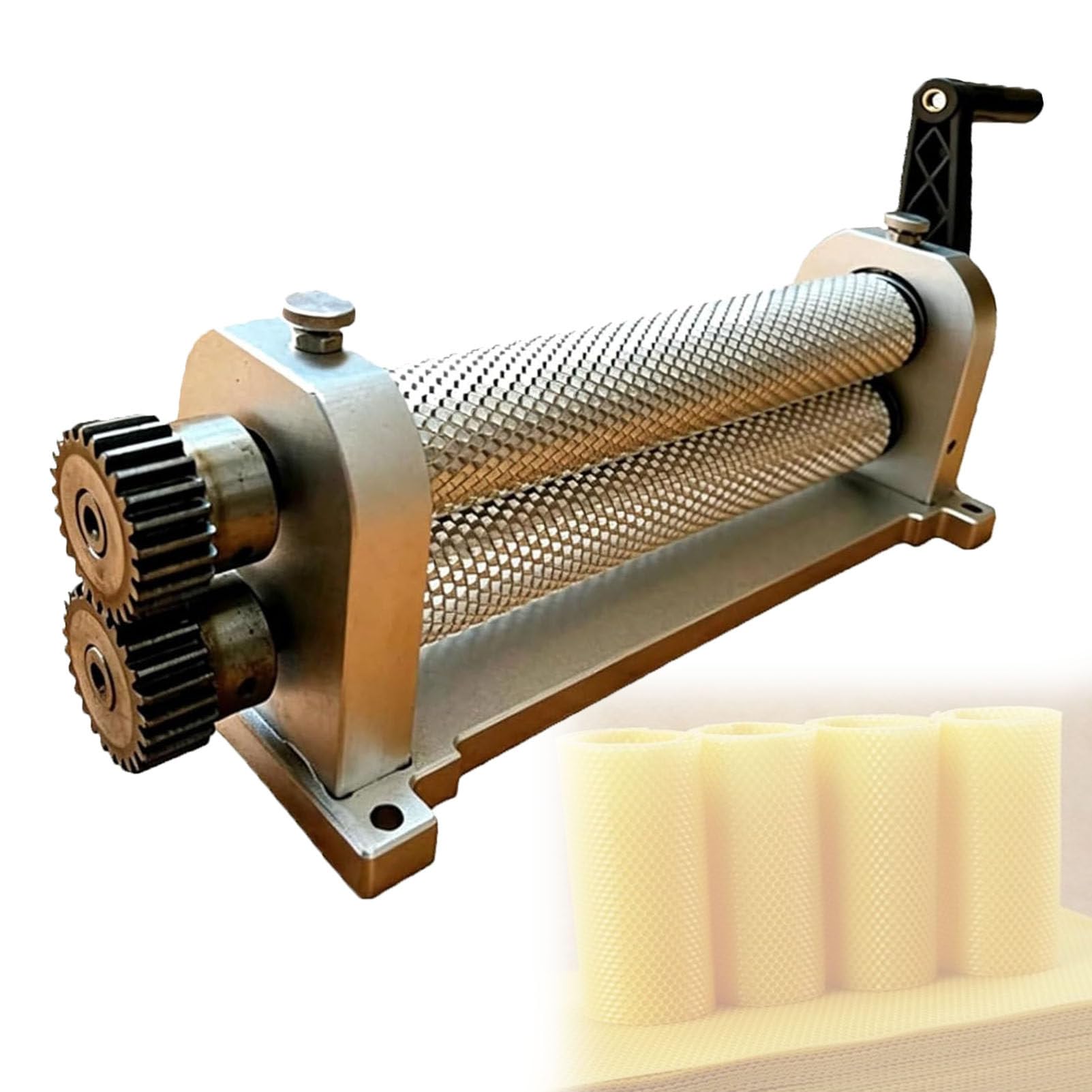 Pfps Heavy-Duty Manual Beeswax Comb Foundation Roller, 280mm Bee Wax Sheet Mill, Precision Honeycomb Stamper Roller, Aluminum Alloy Beekeeping Equipment 5.4mm