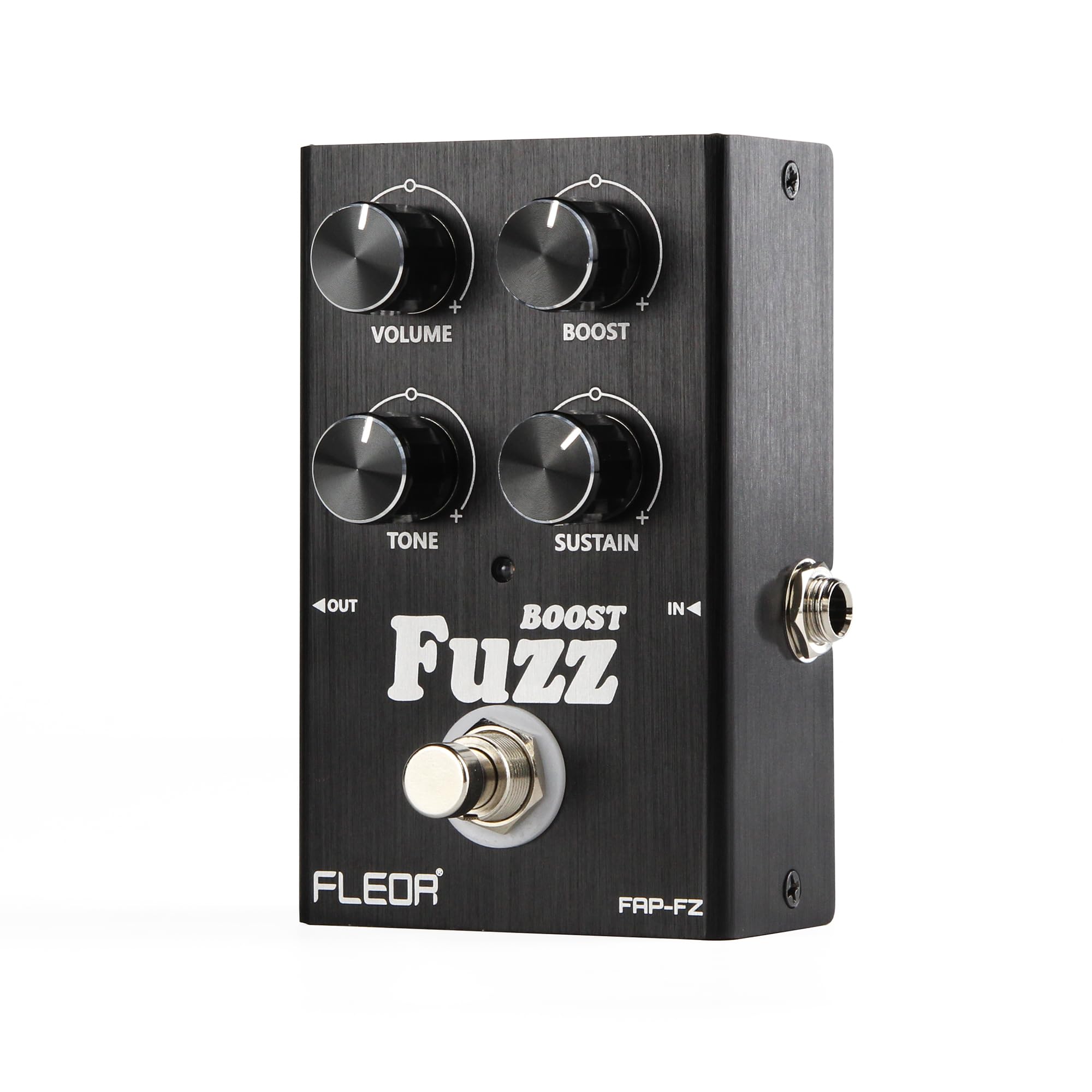 FLEOR Pédale Fuzz avec Boost, effets Fuzz de style vintage avec sustain épais, pédale de guitare True Bypass pour guitare électrique et basse