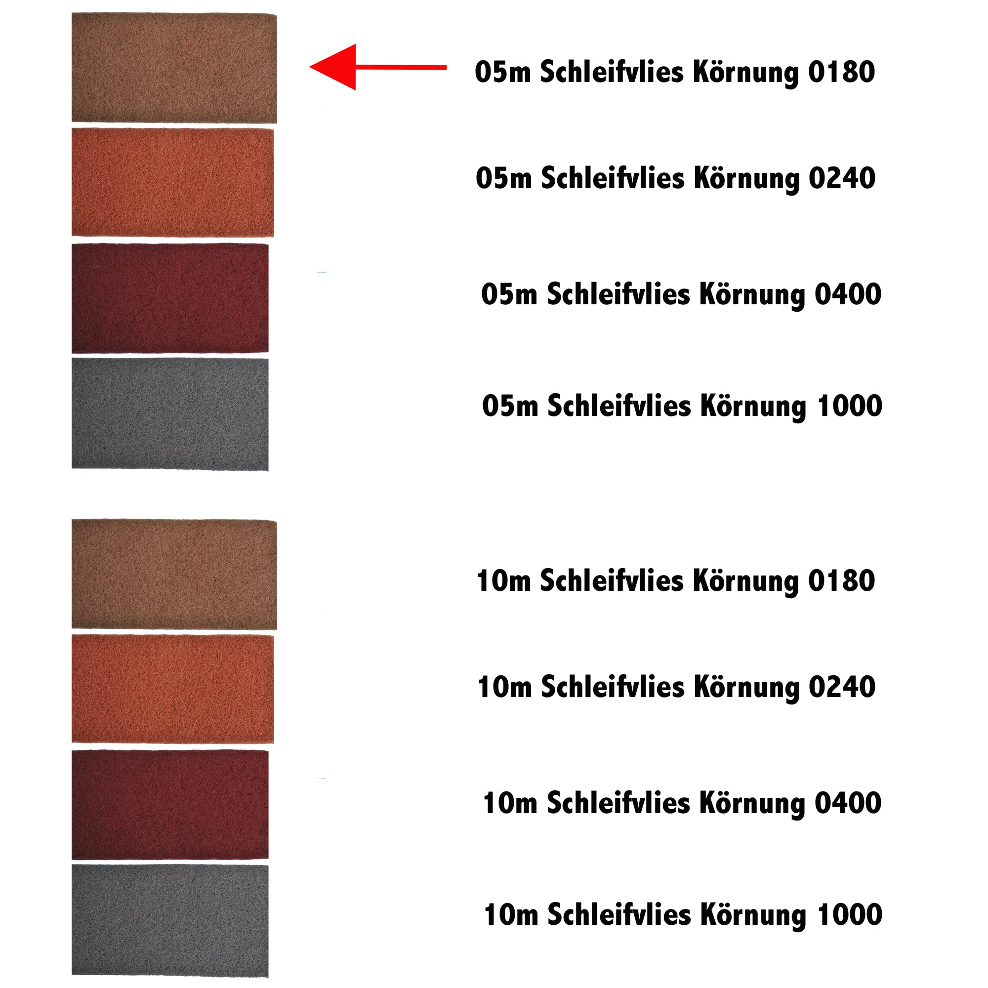 5 m Schleifvliesrolle Körnung 180 - Schleifvlies, Vlies Rolle, Vliespads, Schleifpad, Polieren.