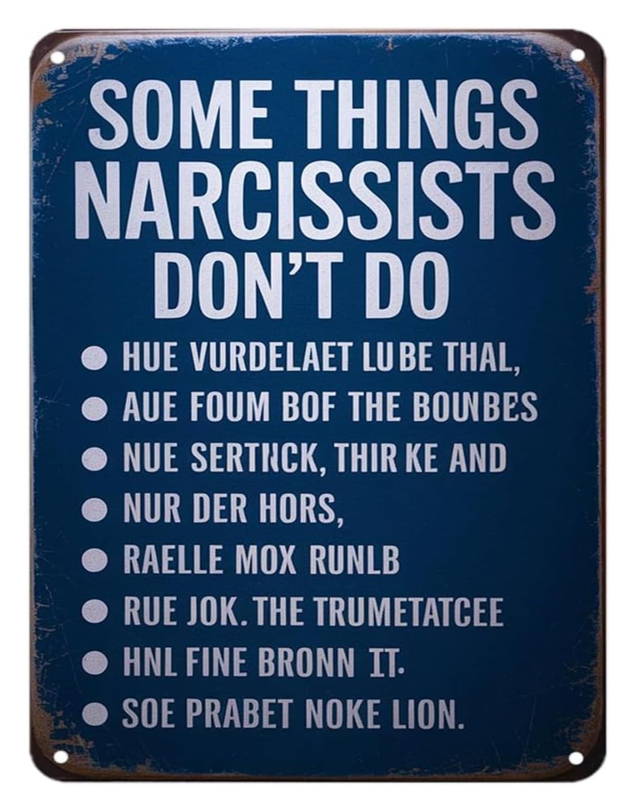 LLBOGRGGN Witty Metal Tin Sign Narcissists Do Not Funny Relationship Quote Vintage Decor For Bar Home Man Cave Kitchen Wall-Art 8 X 12 inch