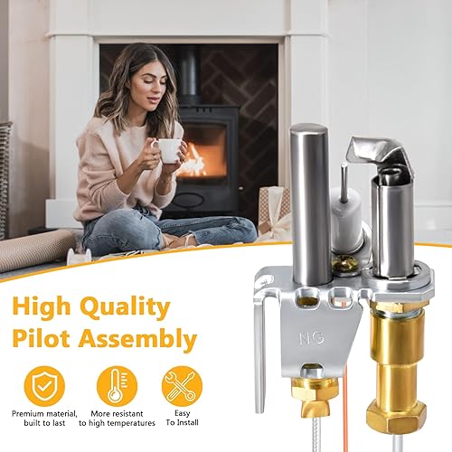 Miniatura 4 de Criditpid Conjunto piloto 446-512A NG para chimeneas de gas y juegos de troncos Heat-N-Glo, piezas de repuesto de montaje piloto de gas natural para