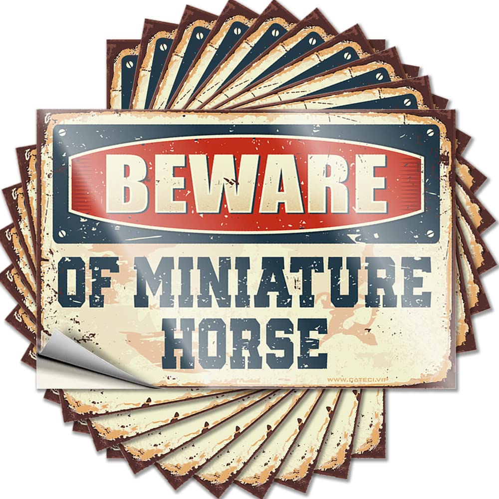 Sticker Spicy Vinyl Decals, Love Waterproof Nice Stickers for Water Bottle | Beware of Miniature Horse Perfect for Cruise Laptop Decor(12X18CM)