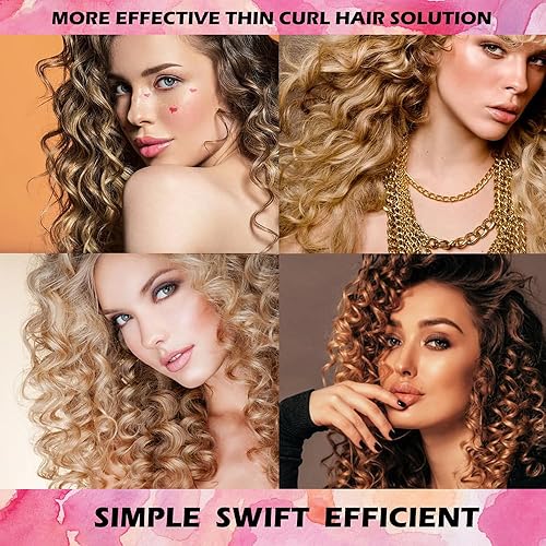 Miniatura 6 de Diadema pequeña con varilla rizadora sin calor, para cabello largo y corto, sin calor, para cabello largo y corto, diadema de rizos sin calor