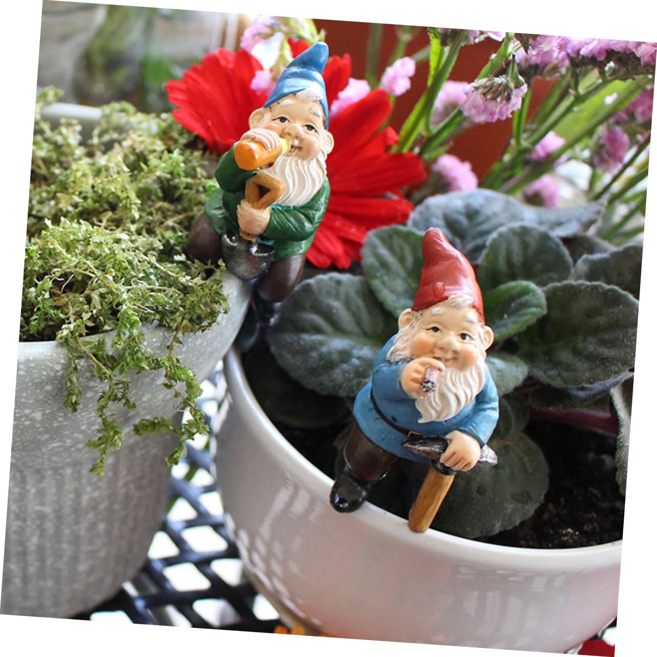 Toddmomy 2 Sätze Garten Resin Lustige Bonsai Dekoration Für Blumentöpfe Lebensechte GNOME Für Garten Und Perfektes Ornament Für Außenbereiche 4 Stück * 2