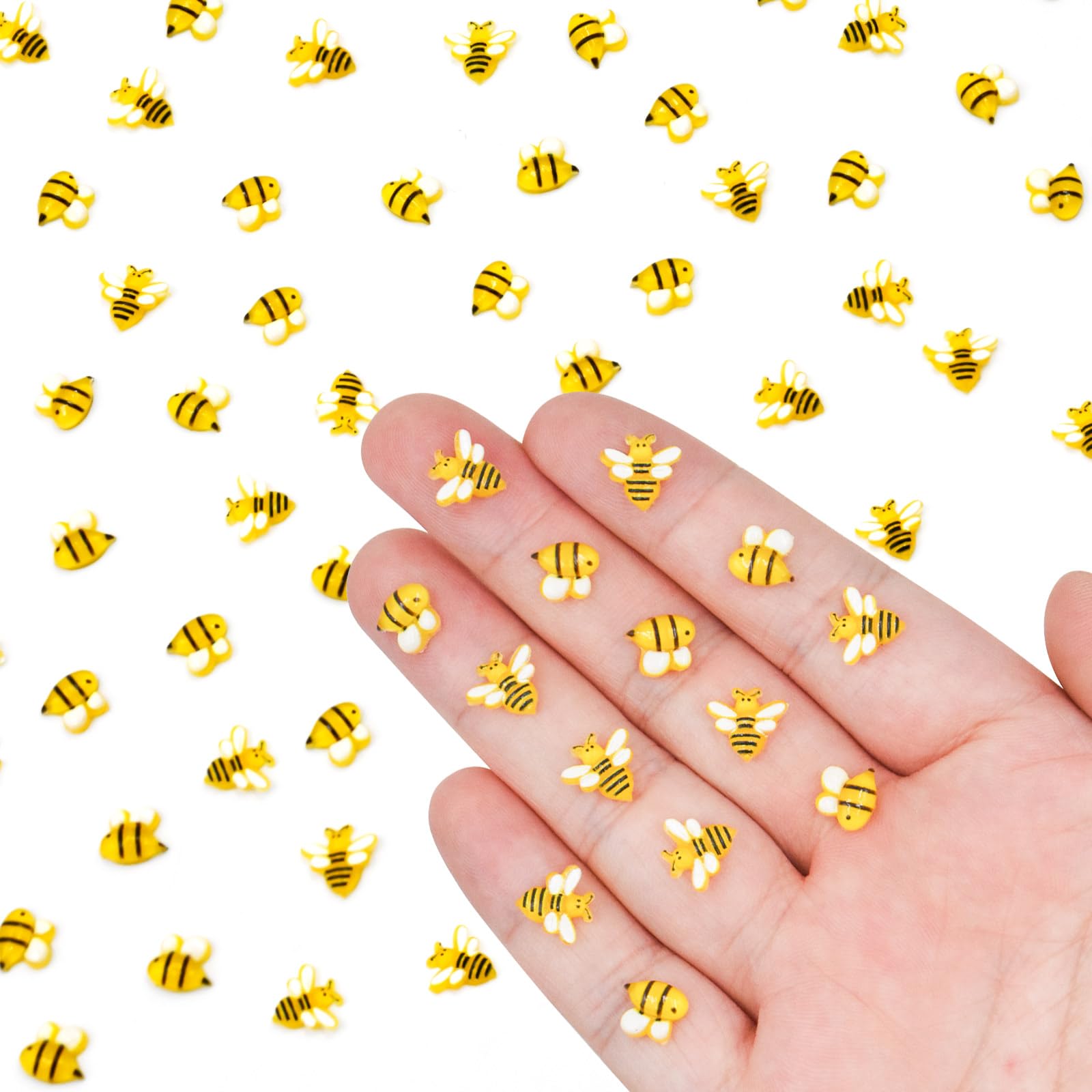 200PCS Micro Resin Bee Decor Dollhouse Tiny Bee Decorations for Party Mini Resin Animals for Garden Micro Landscaping Bee Party Decorations