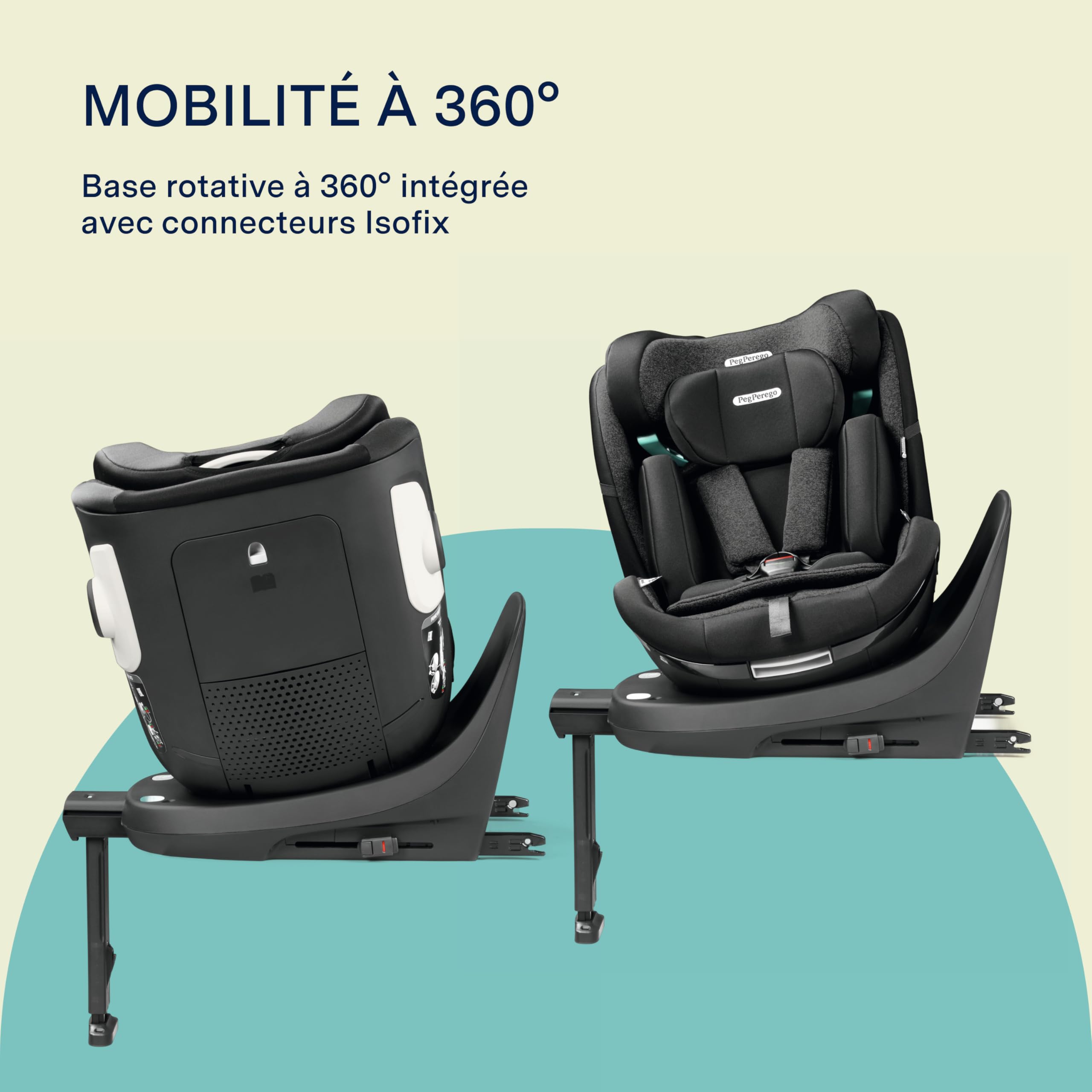 PEG Primo Viaggio 360 EVO, Siège Auto i-Size Pivotant 360°, 40-150 cm, 0-12 ans, 0-36 kg, Évolutif et Inclinable, avec Base ISOFIX, Planet