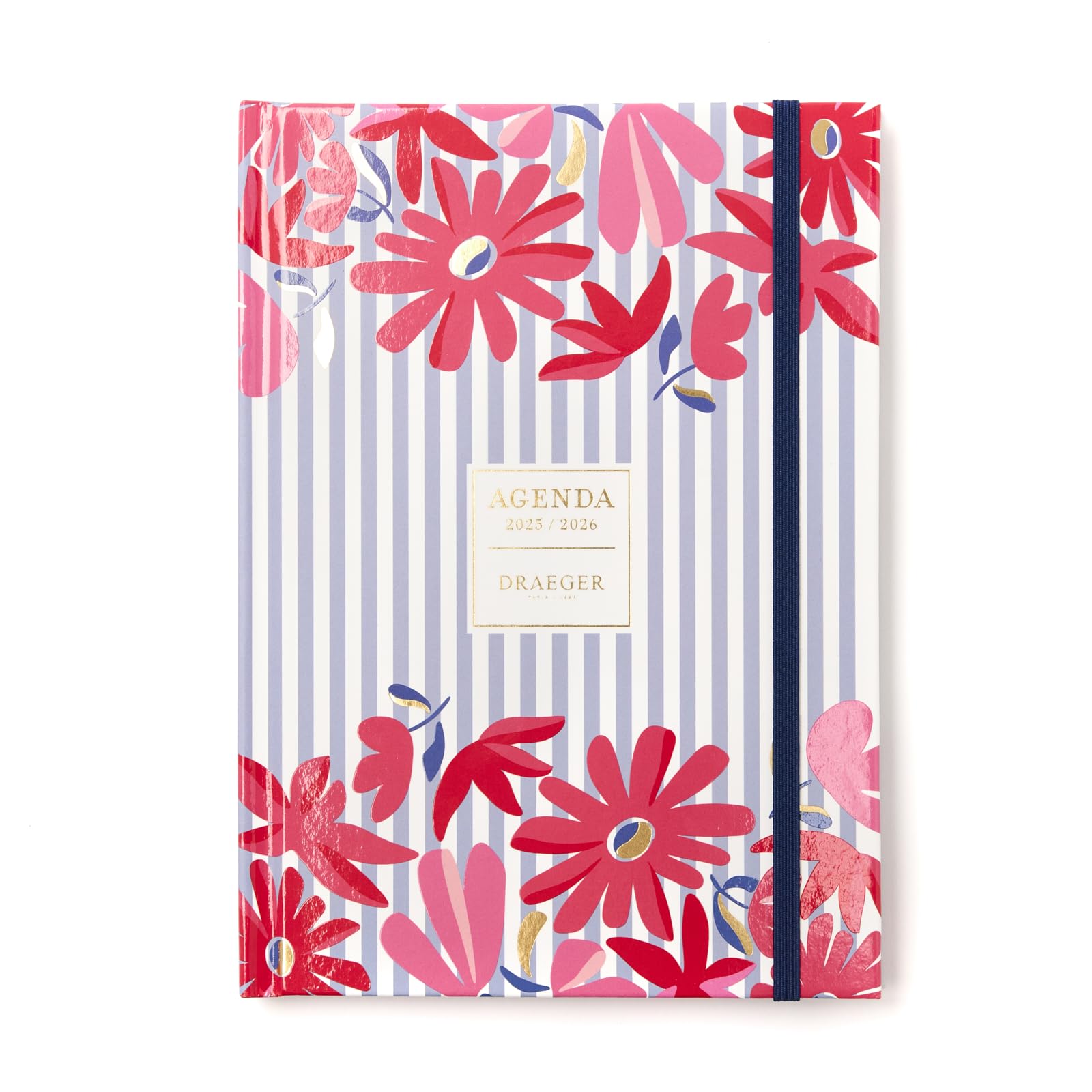 DRAEGER PARIS 1886 - Diary 15 x 21 cm - Theme Diary A5 Striped - 2026 - FSC paper - Practical and elegant - Daily organization