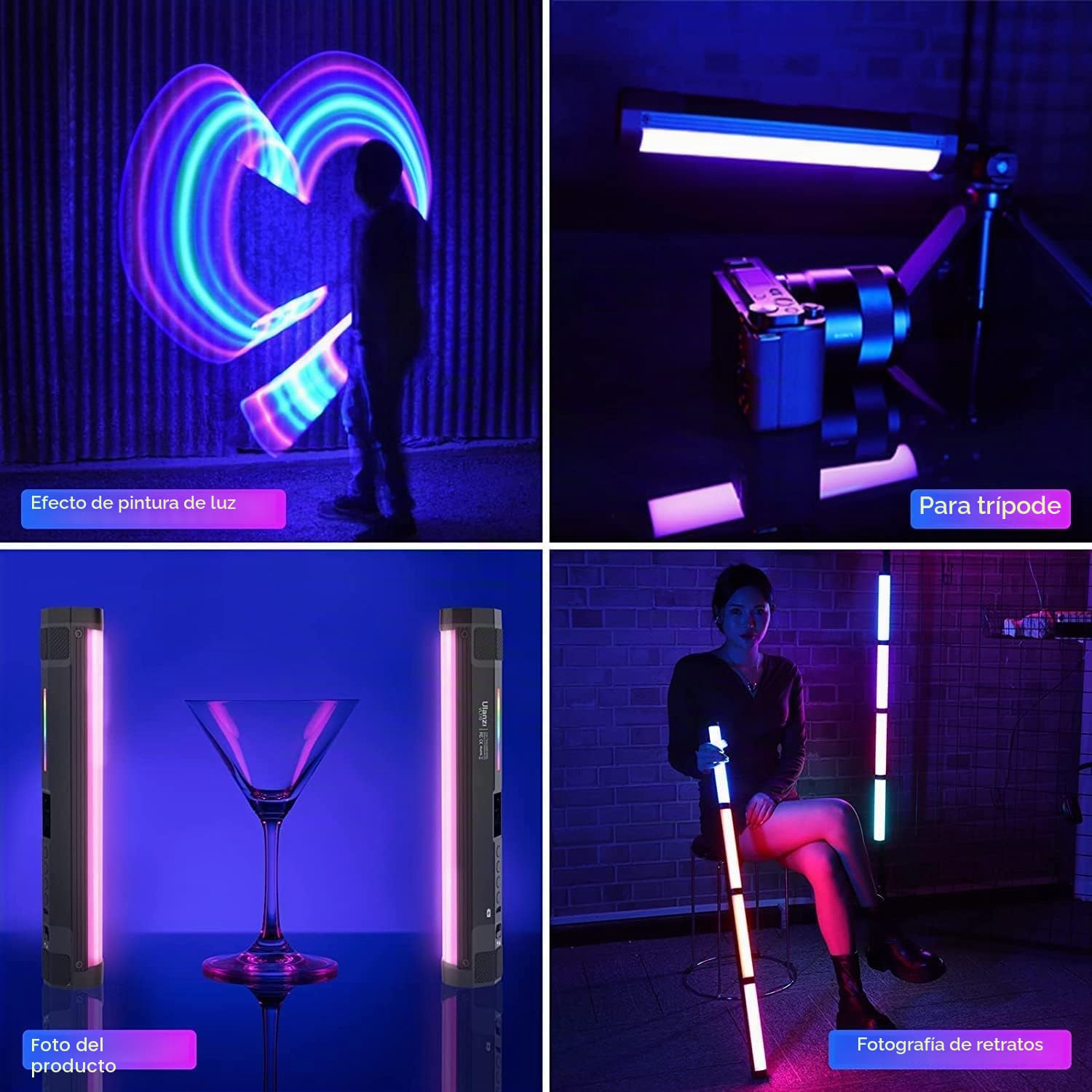 Ulanzi VL110 - Lámpara de Tubo de vídeo RGB