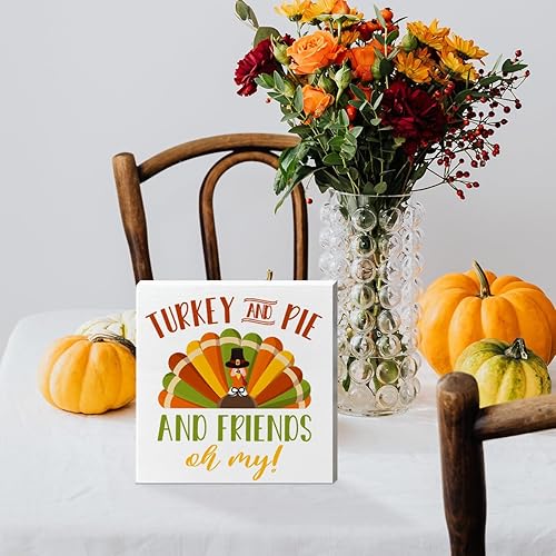 Miniatura 5 de Decoración de mesa de madera de Acción de Gracias, feliz cosecha reunirse juntos, decoración de mesa de otoño agradecido, pavo de otoño, decoración