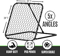 Vista 7 de QuickPlay Red de rebote de fútbol Pro (2 tamaños) - Red de rebote de fútbol, resistente, ángulo ajustable, con marco de acero galvanizado y pies