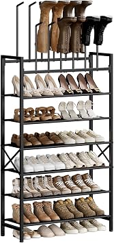 8-Tier Boot Rack, Upside-Down Storage for Closet