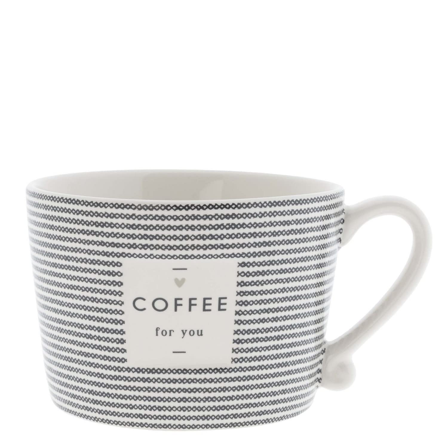 Bastion Collections Set di 6 tazze da caffè per you, colore bianco, nero, per ceramica da 300 ml