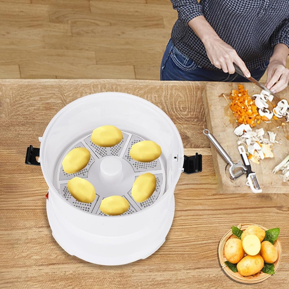 Macchina Automatica per pelare Le Patate,Macchina elettrica per pelare Le Patate da 85 W,pelapatate per Mele,pelapatate Elettrico per Frutta e Verdura,pelapatate con Comando a Un Pulsante