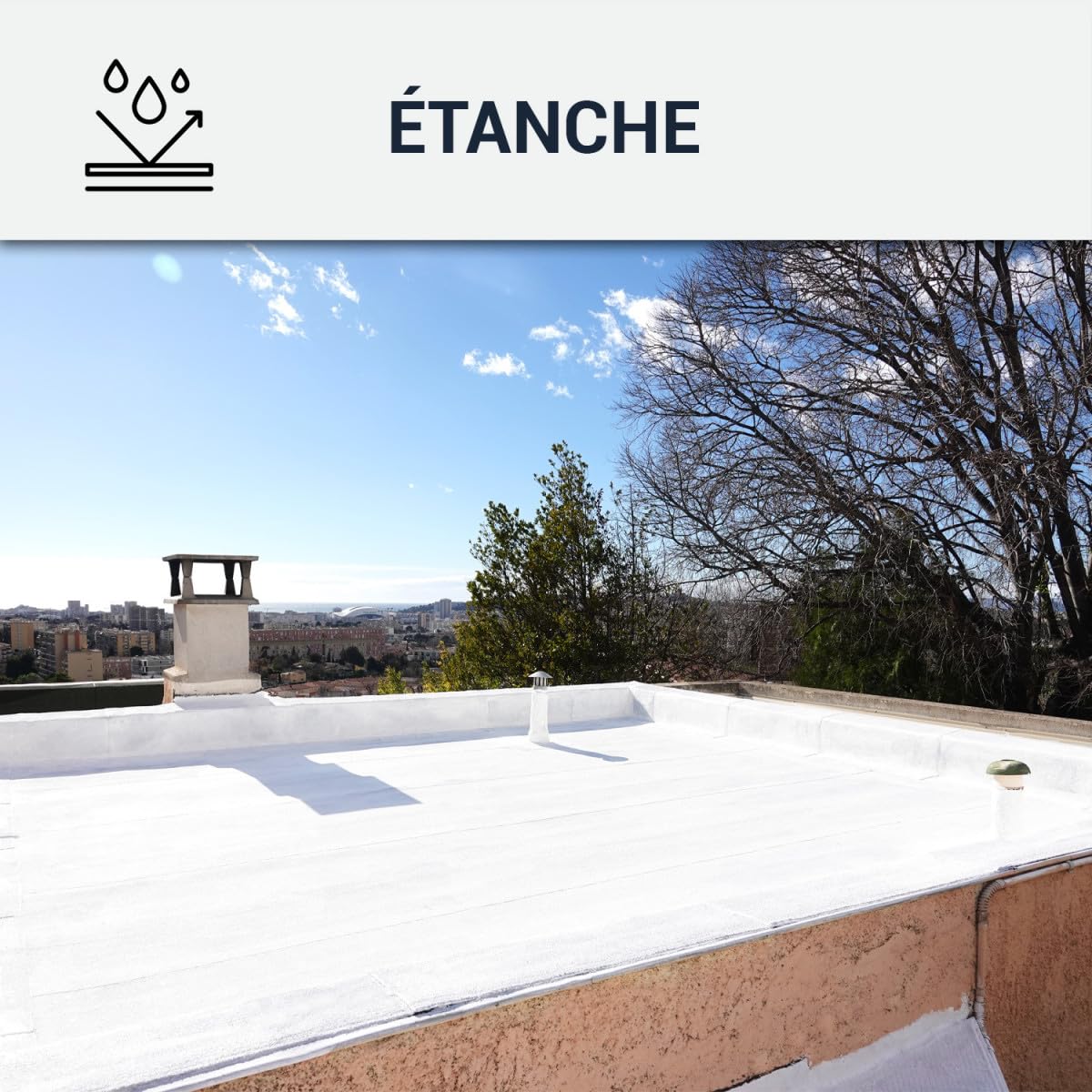 ARCANE INDUSTRIES Cool Roof Toit Plat, terrasse, réfléchissante - 15 kg Blanc