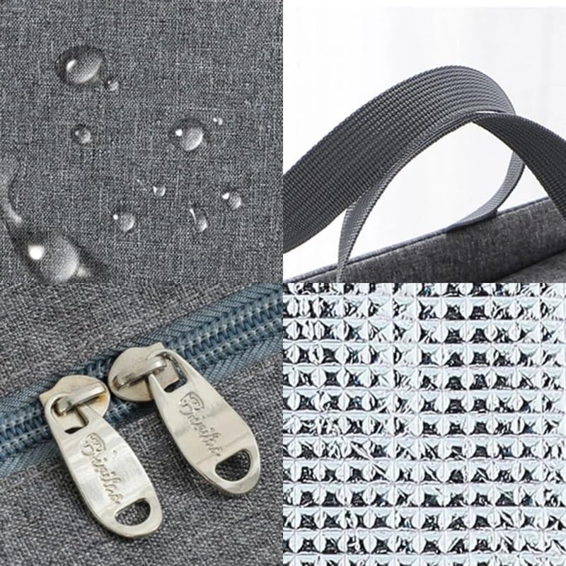 Borsa frigo Multifunzione di Grande capacità, Impermeabile, con Cerniera, Portatile, Termica, per Il Pranzo, per Donne, Porta Pranzo, Picnic