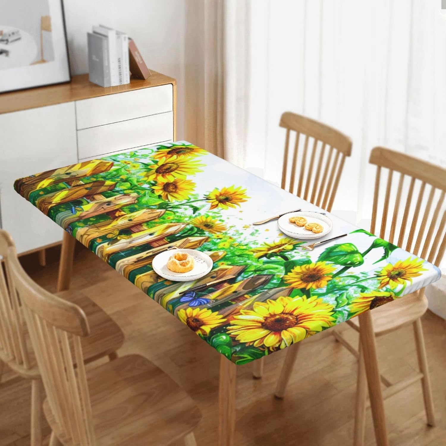 Nappe pique-nique tournesol élastique rectangulaire polyester 48x30