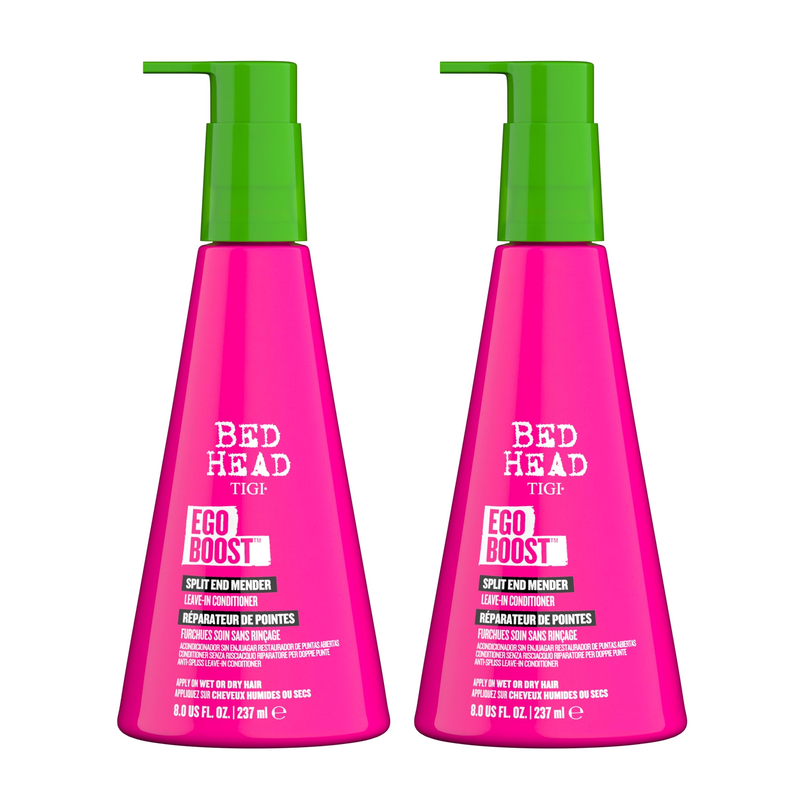 Bed Head TIGI Ego Boost Split End Mender & Leave-In Conditioner - For Split End Control - For All Hair Types - Use on Wet or Dry Hair - Premium Hair Care Products for Women & Men - 8 oz (2 Pack)