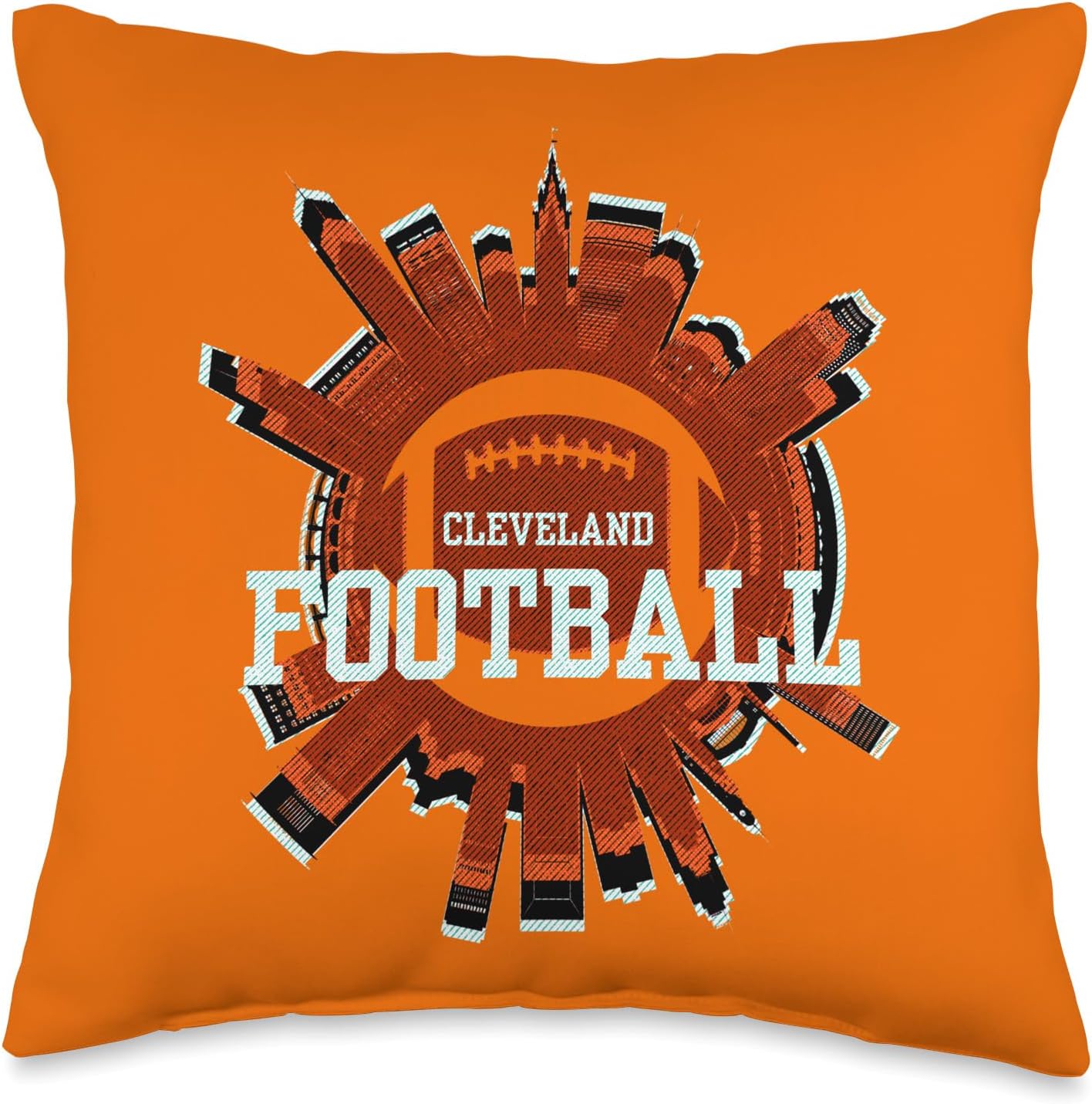 Cleveland Ohio Sports Football Fan City Vintage The Land Throw Pillow