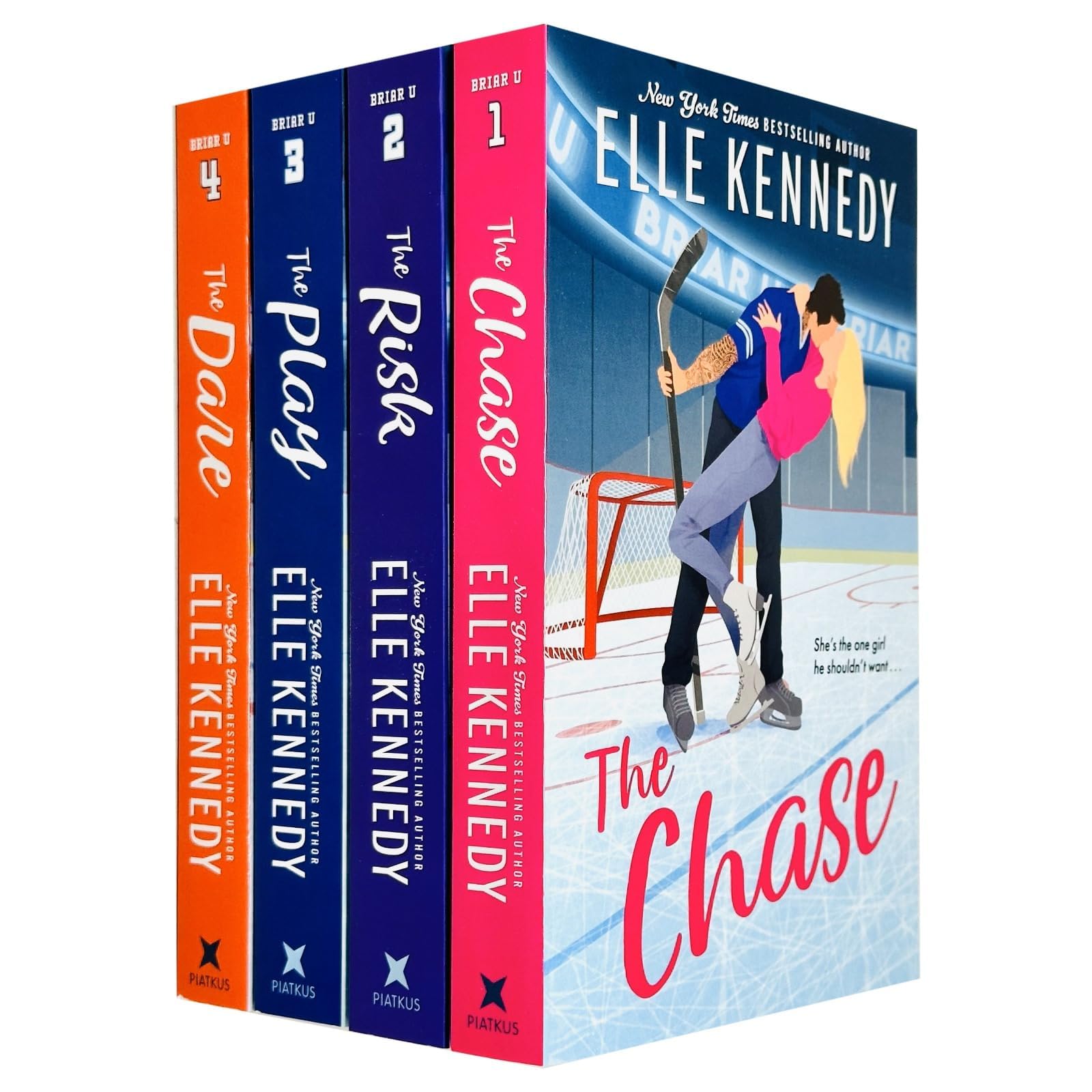 Briar U Series Books 1-4 Collection Set by Elle Kennedy (The Chase, The Risk, The Play & The Dare)
