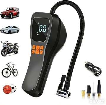 Tire Inflator Portable Air Compressor - 150PSI Air Compressor with Tire Pressure Gauge, High-capacity And 3X Faster Portable Air Pump for Cars, Bikes & Motorcycle Tires