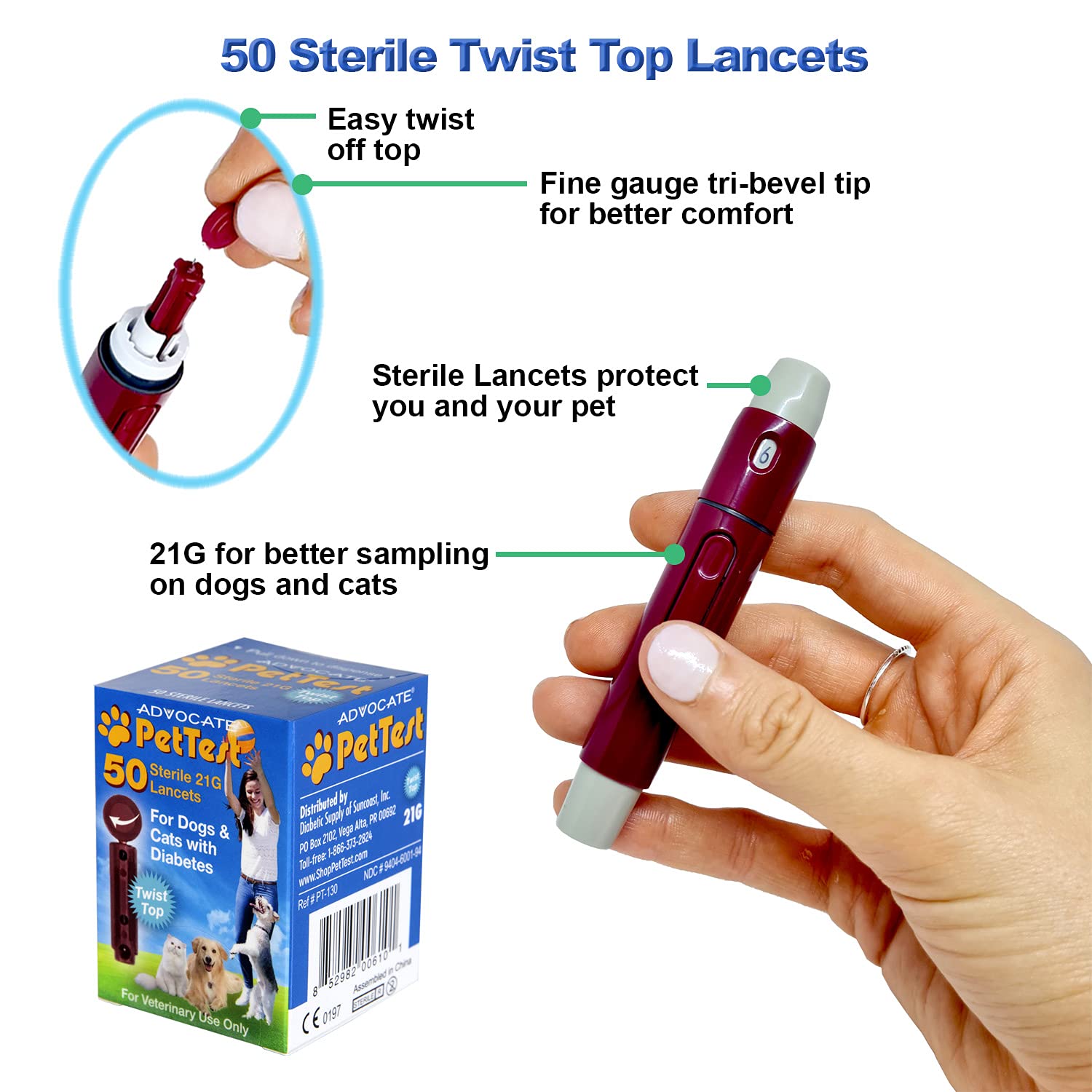 PetTest Red Dot Blood Glucose Monitoring System for Dogs and Cats with Diabetes. Your Complete