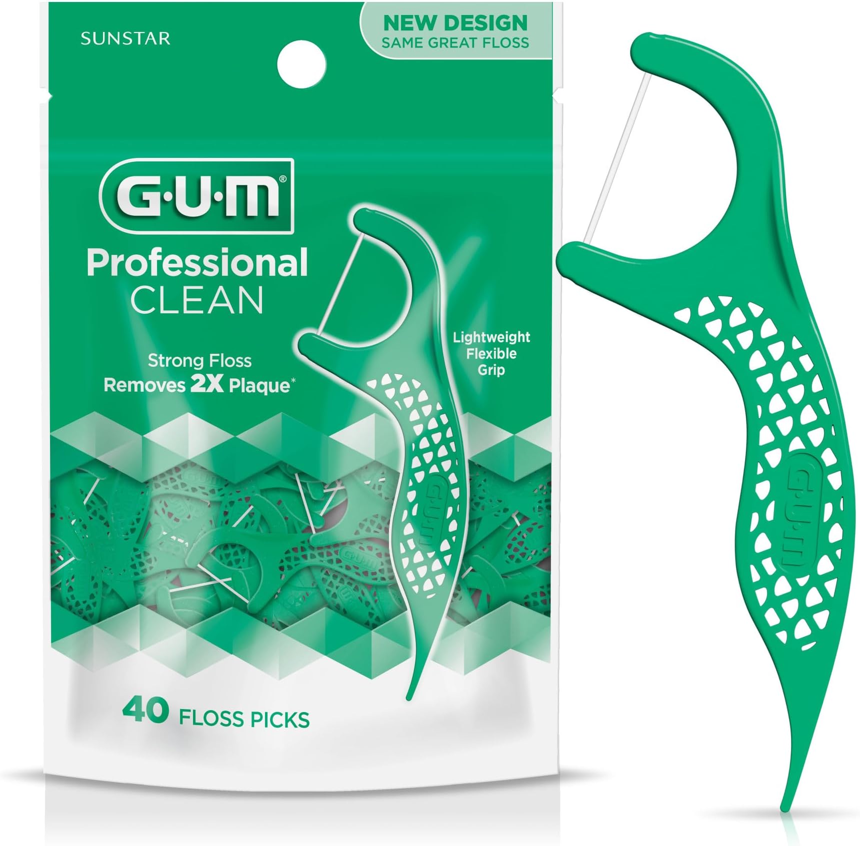Sunstar 891J Professional Clean Flossers (Bag of 40 Floss Picks)