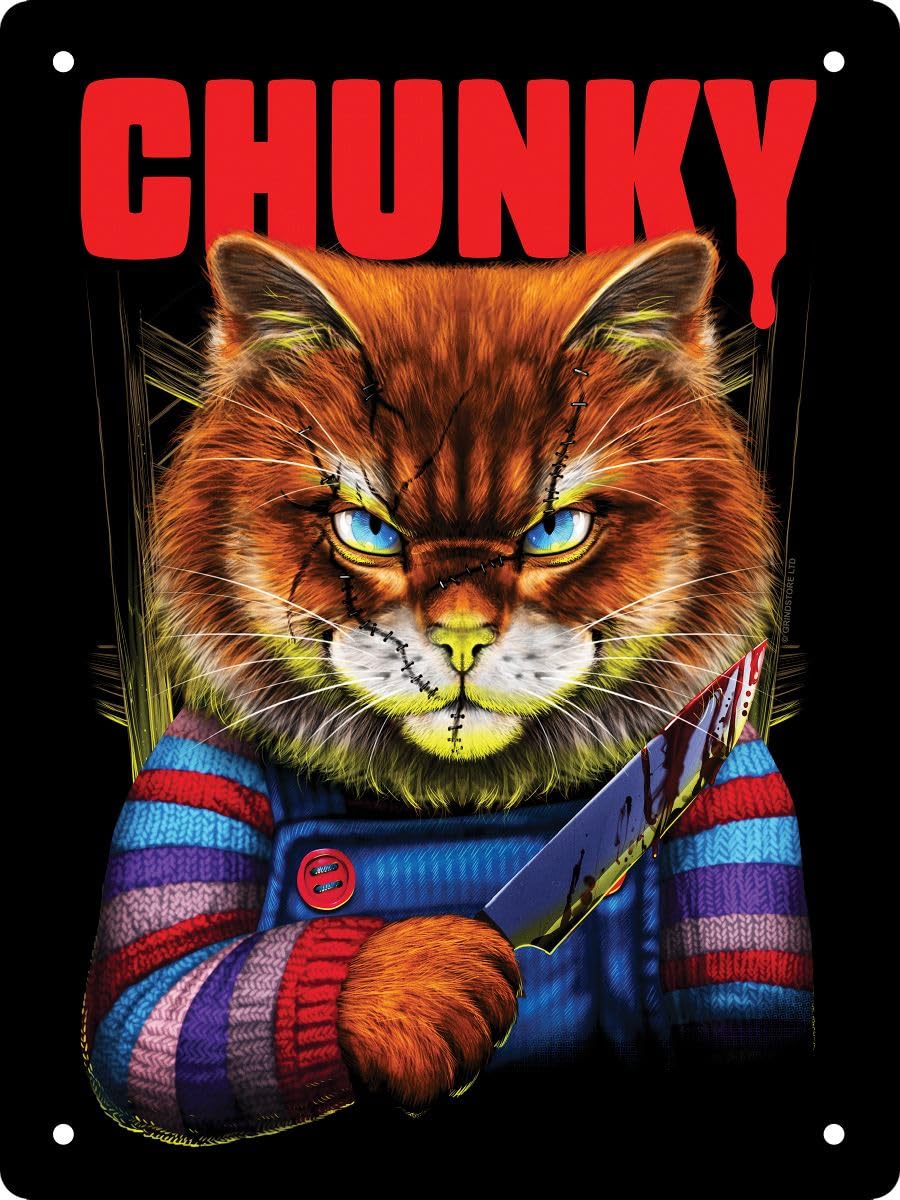 Grindstore Horror Cats Chunky Mini Tin Sign