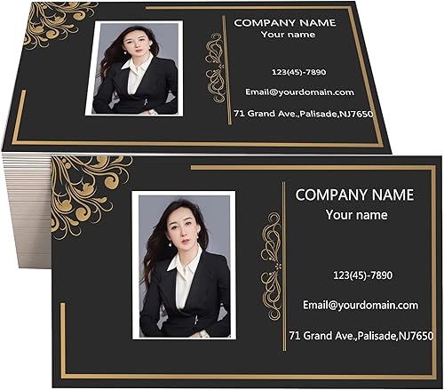 Miniatura 2 de 200500 tarjetas de visita personalizadas (añade imagen o logotipo), tarjeta de visita de papel recubierto grueso impresión de doble cara - 2 x 3.5