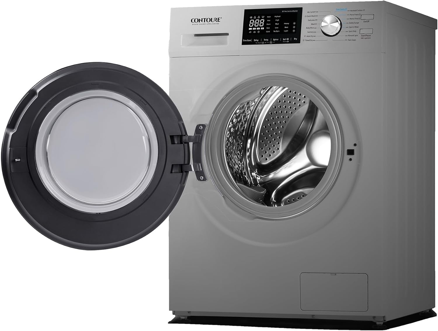 2.7 Cu. Ft. Washer Dryer Combo with Steam, Ventless All-in-One RV Washing Machine, Compact Apartment Size, Titanium Finish, 120V