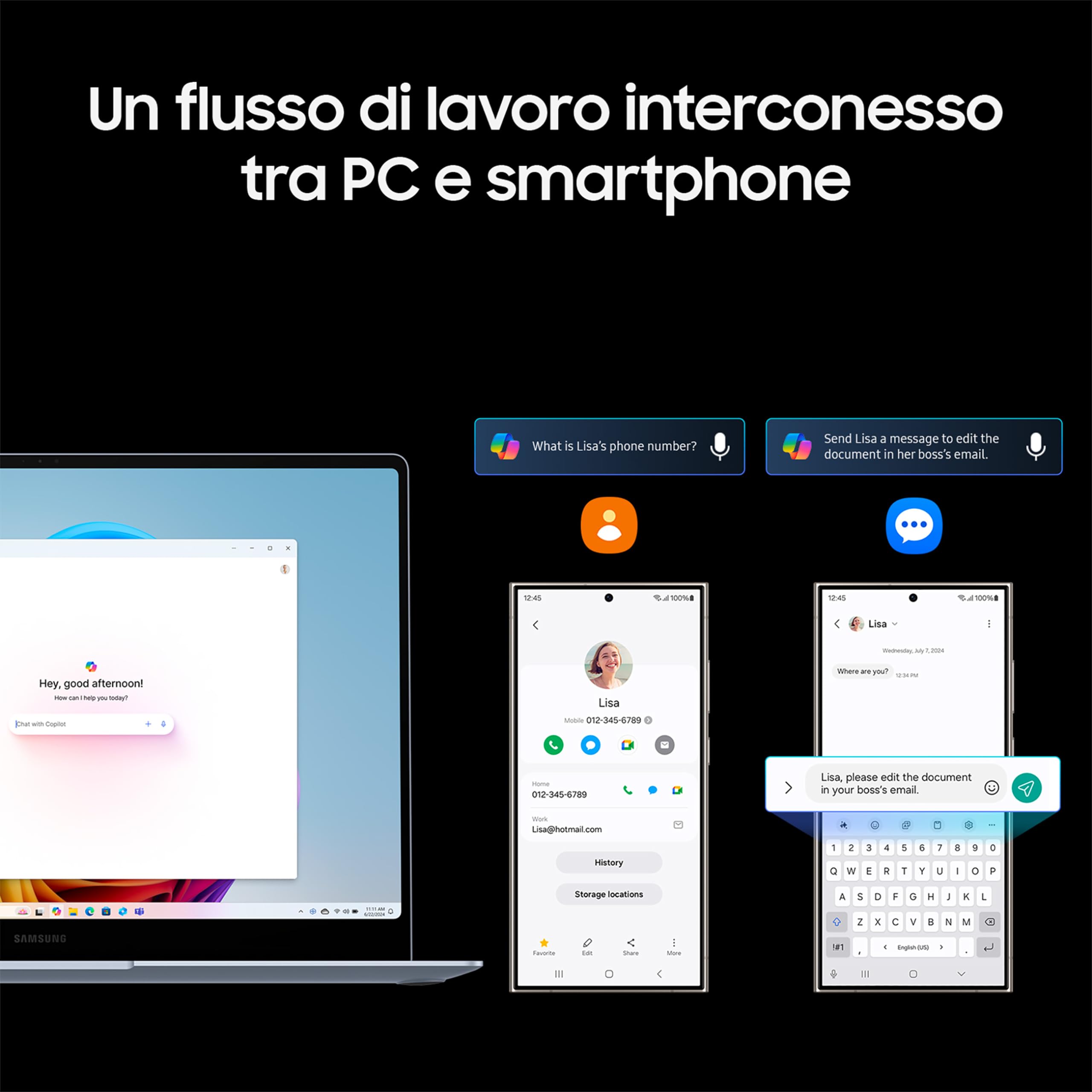 Samsung Laptop Galaxy Book4 Edge, Display da 14", Windows 11, Snapdragon Elite X, 16GB RAM, 512GB SSD, Sapphire Blue [Versione italiana]