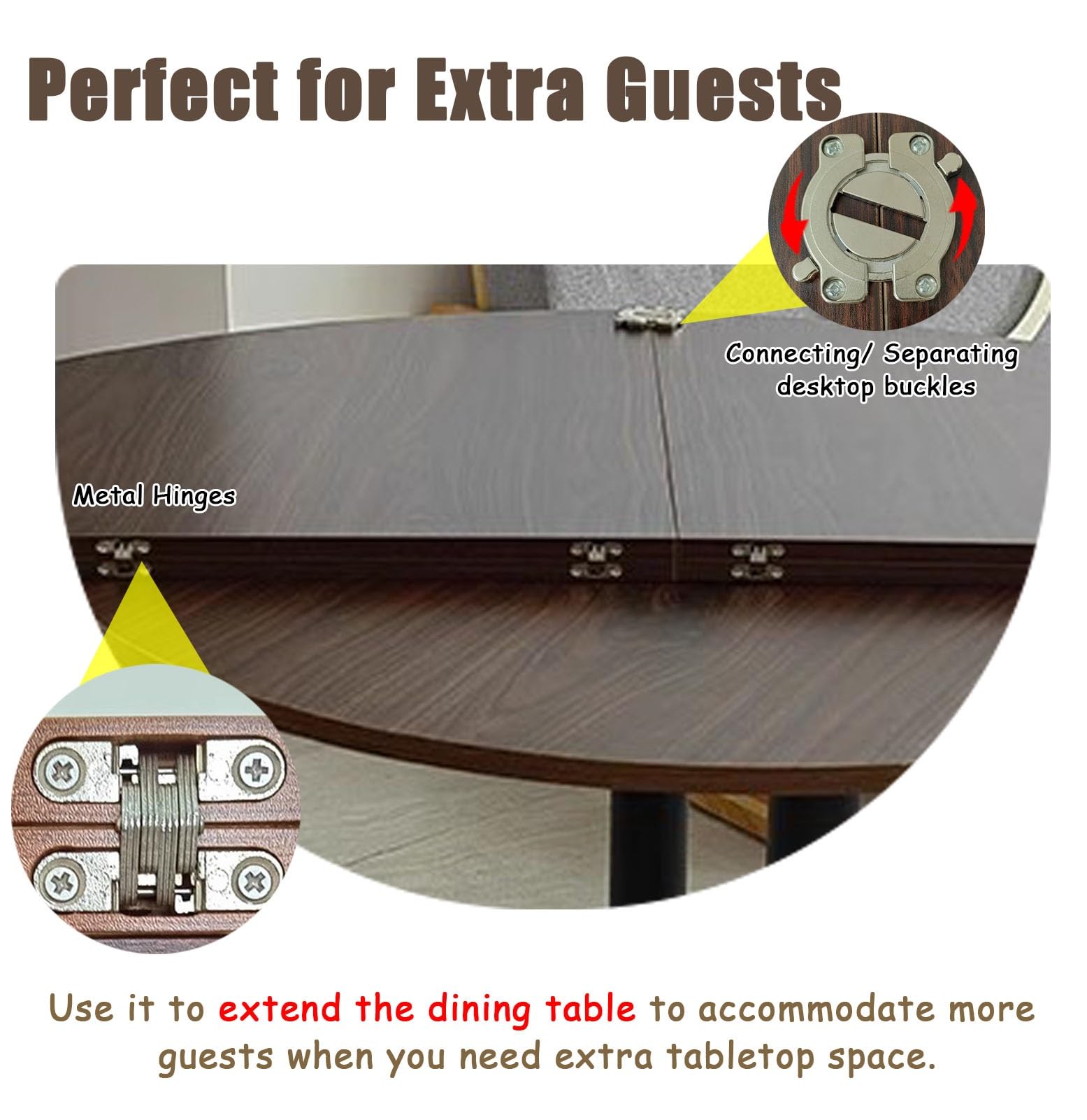 Mesa redonda para catering y eventos, diseño plegable para un fácil almacenamiento y transporte