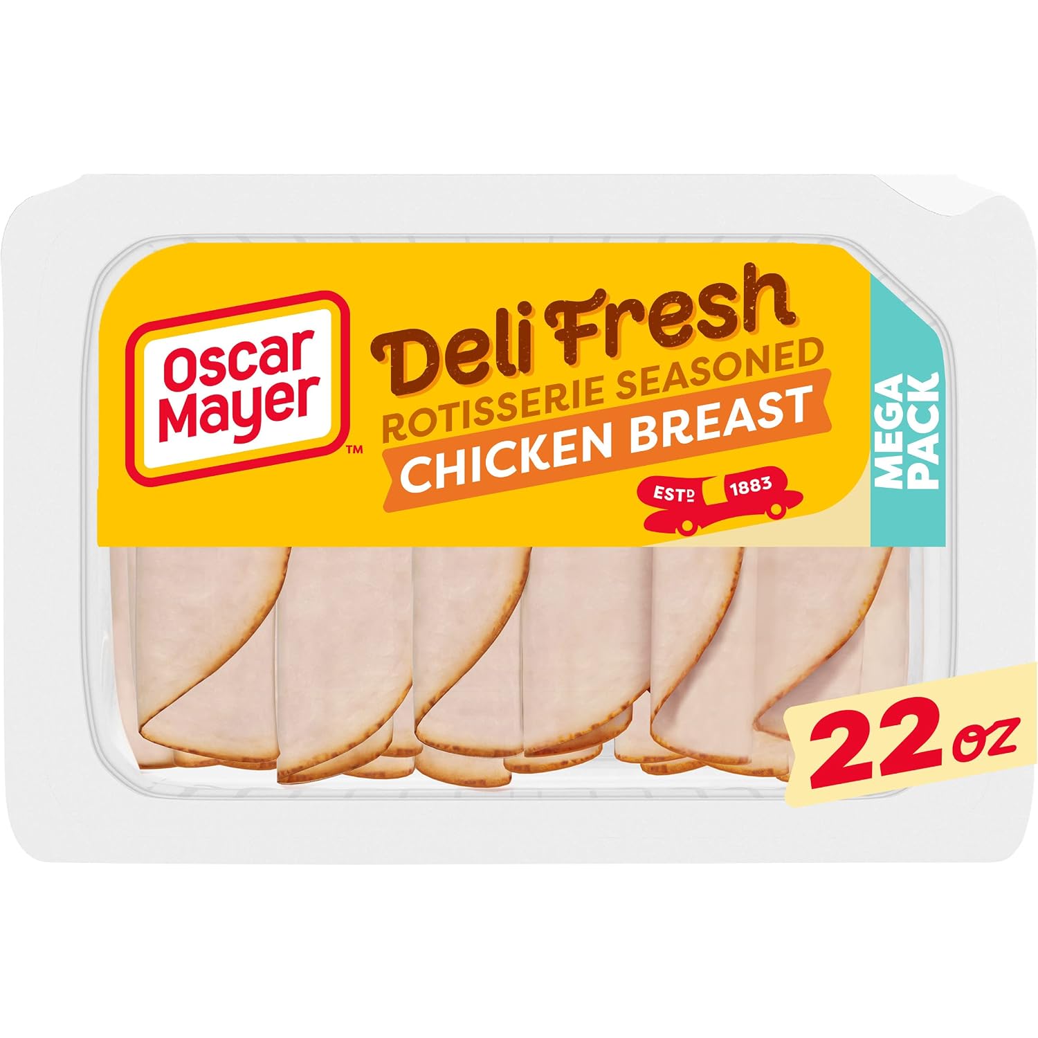 Oscar Mayer Deli Fresh Rotisserie Seasoned Chicken Breast Sliced Lunch Meat Mega Pack (22 oz Package)