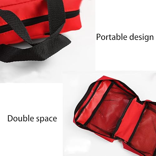 Miniatura 8 de Kit de primeros auxilios, bolsa de rescate de viaje vacía con cruz, bolsa de medicina, kit de emergencia, adecuado para coche, hogar, oficina,