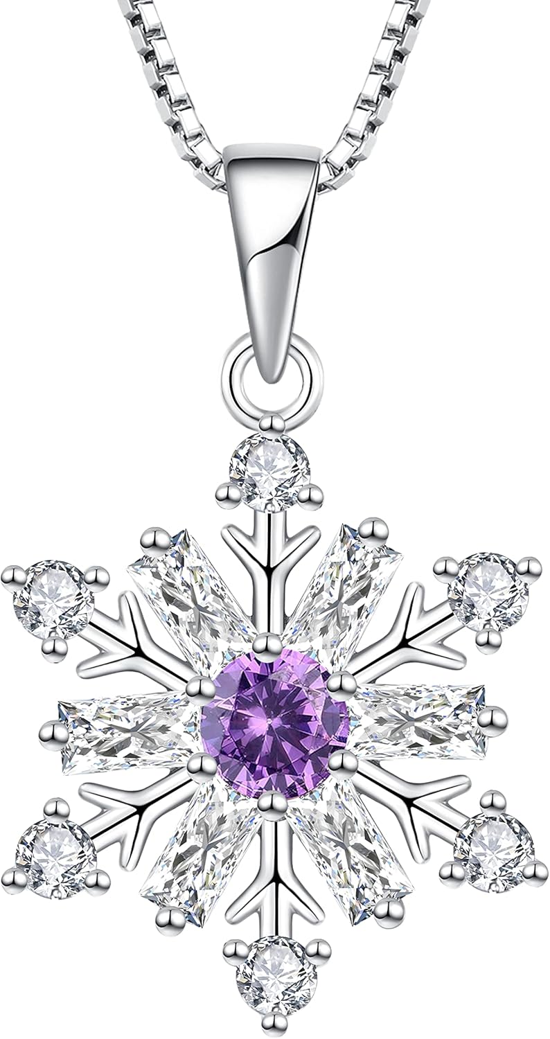STARCHENIE Snowflake Necklace 925 Sterling Silver Snowflake Pendant Jewelry Gift for Women