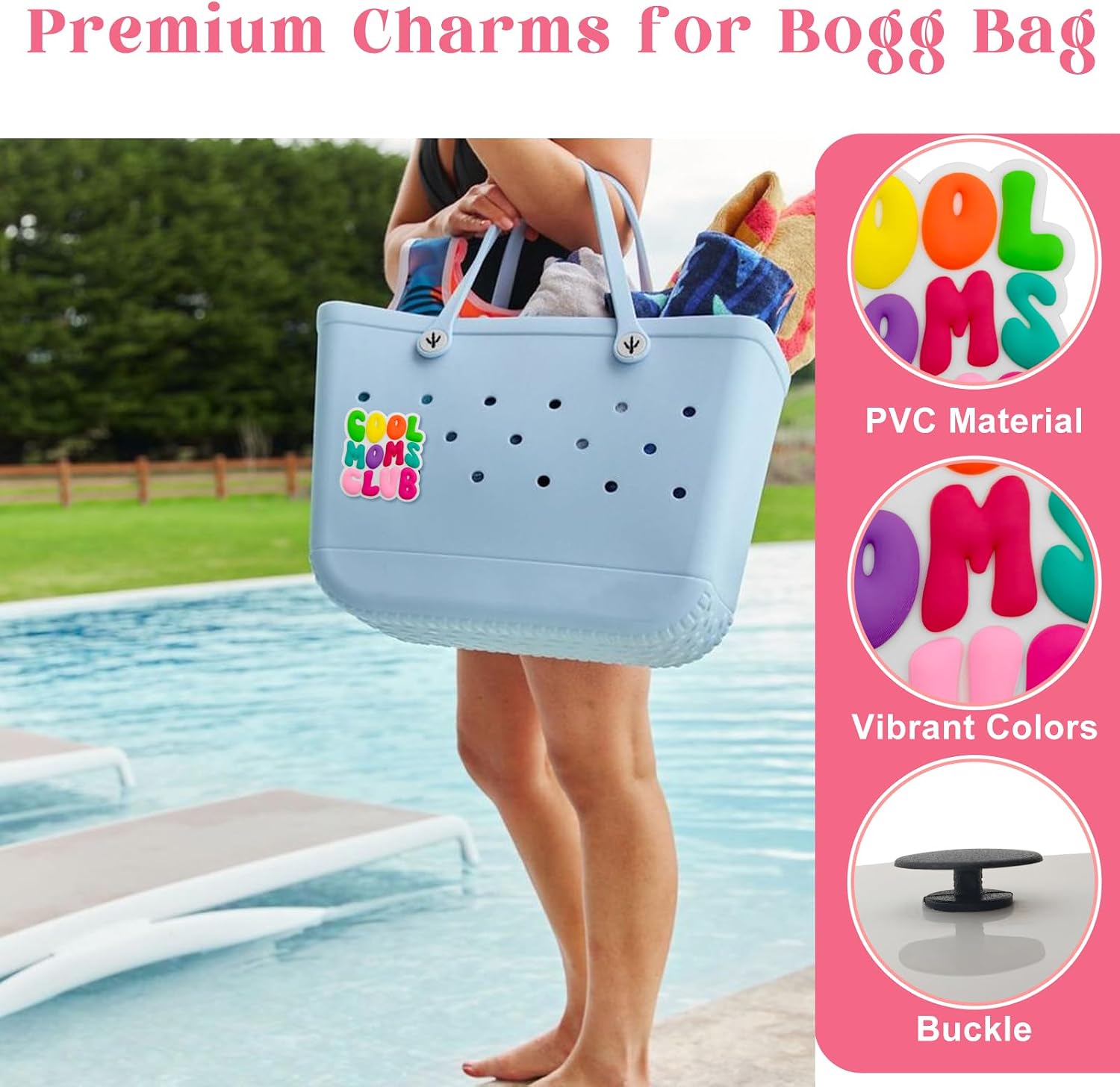 Mom/Grandma/Nana/Gigi/Nurse/Dog mom/Dance Mom/Mimi Life Charm for Bogg Bag,Cute PVC Insert Accessories for Rubber Beach Tote, Personalized Decoration for Women & Moms image 4